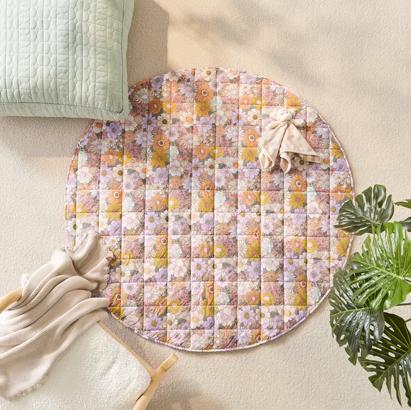 Farrah Floral Golden Baby Play Mat