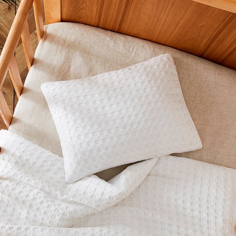 Bobbi Bamboo Cotton Waffle White Duvet Cover Set