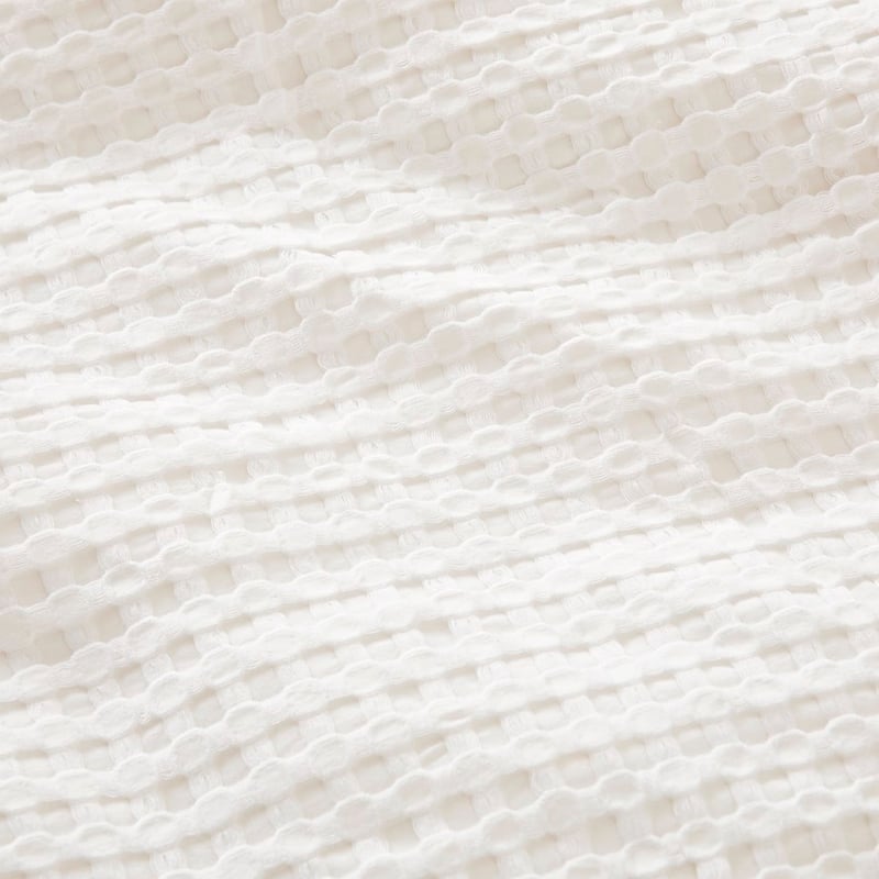 Bobbi Bamboo Cotton Waffle White Duvet Cover Set