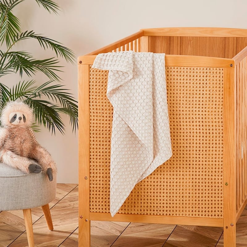 Bobbi Bamboo Cotton Waffle Natural Baby Blanket