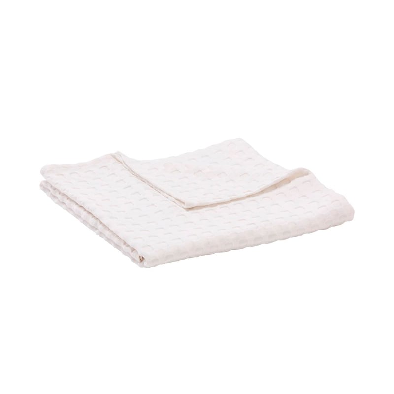 Bobbi Bamboo Cotton Waffle White Baby Blanket