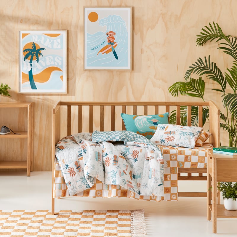 Summer Surf Ocean Cot Quilt Cover Set