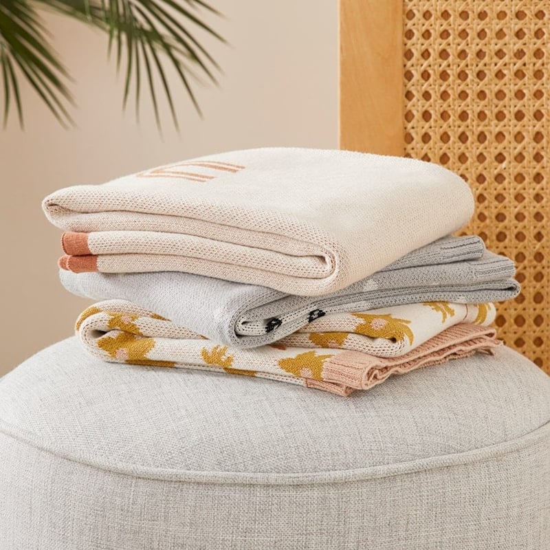 Novelty Organic Cotton Natural Rainbow Baby Blanket