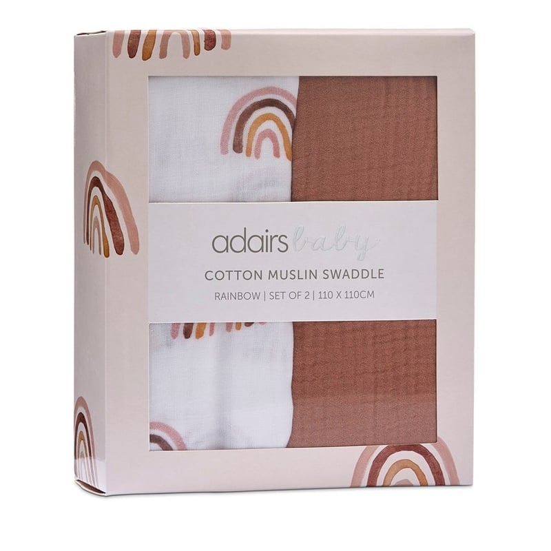 Cotton Muslin Earth Rainbow Swaddles Pack of 2