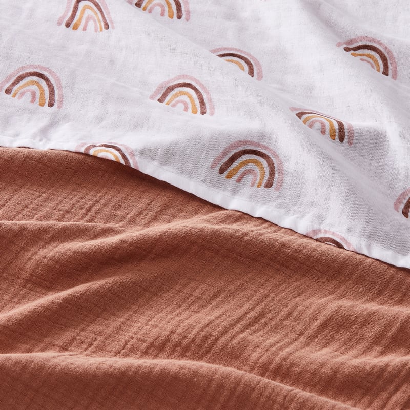 Cotton Muslin Earth Rainbow Swaddles Pack of 2