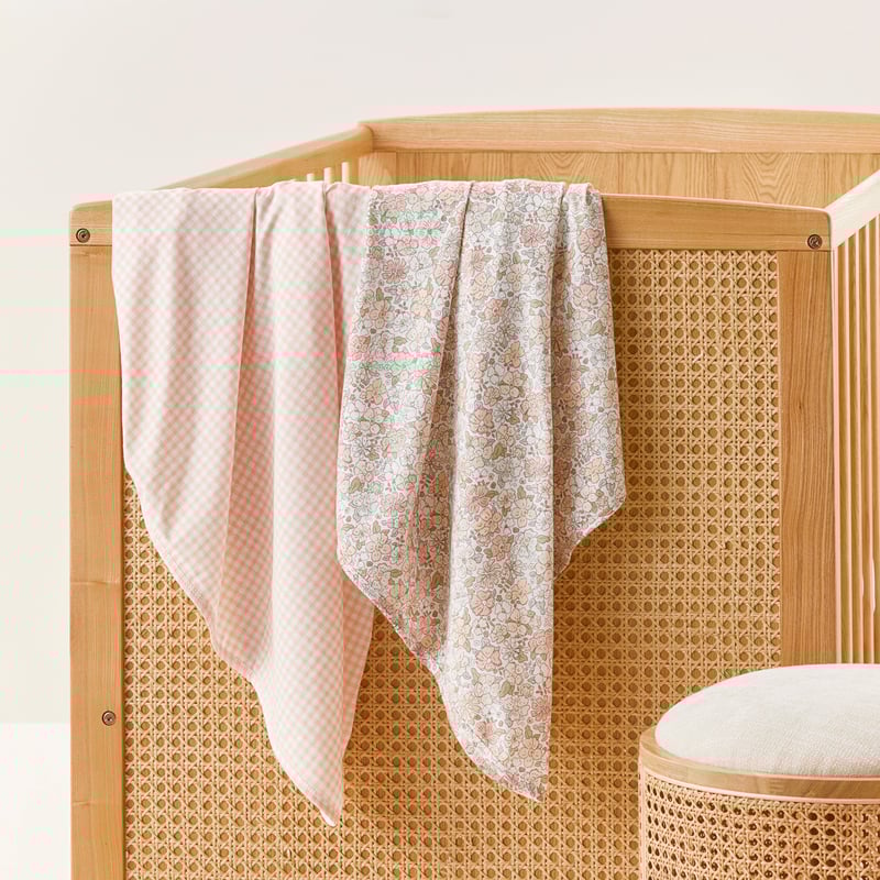 Vada Vintage Floral Jersey Swaddles 2pk