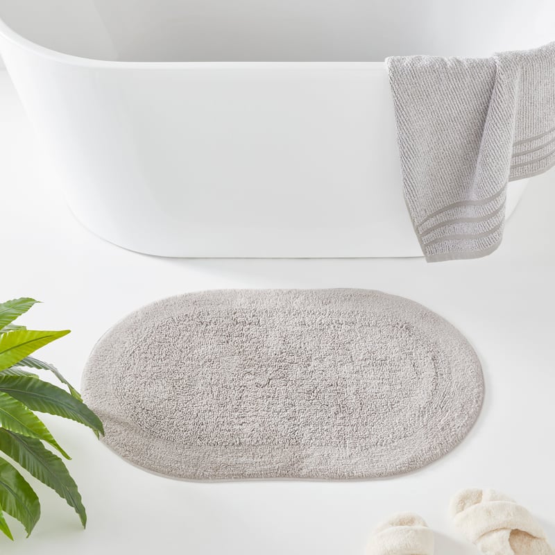 Nicola Moonrock Combed Cotton Oval Bath Mat