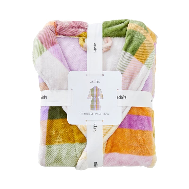 Printed Ultra Soft Lilac Multi Azure Check Robe