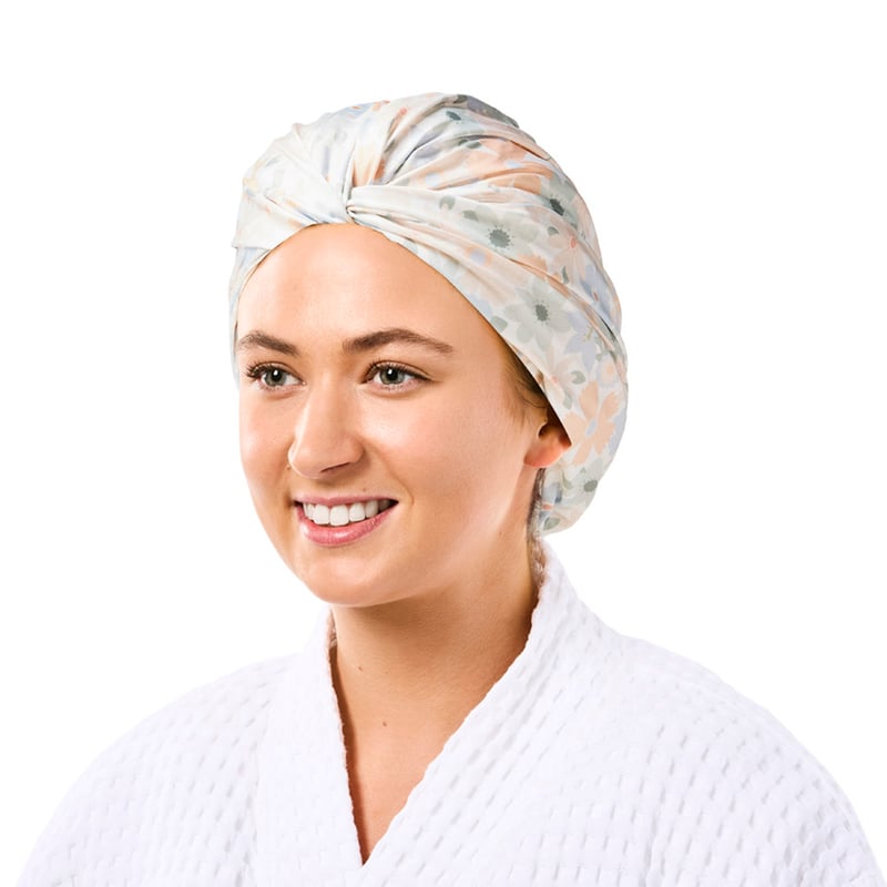 Printed Peachy Floral Shower Cap