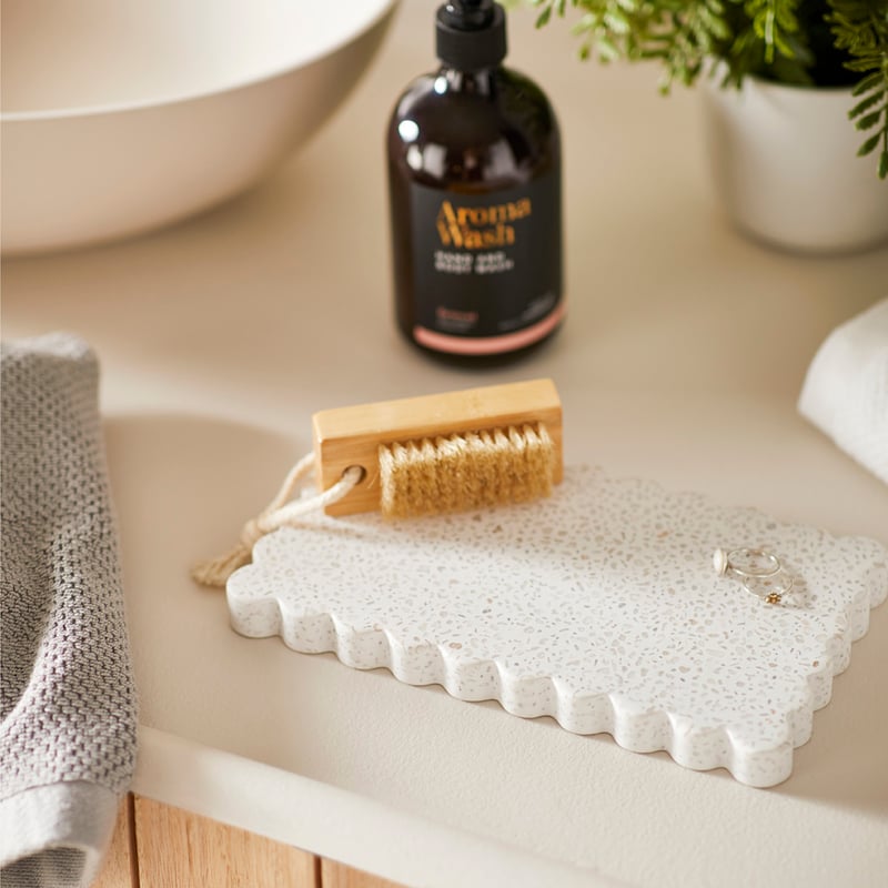 Mimi White Rectangle Terrazzo Tray