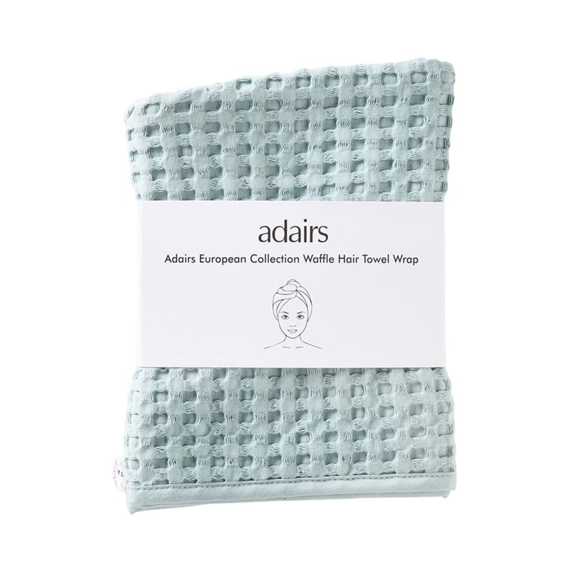 European Sky Blue Waffle Hair Towel Wrap