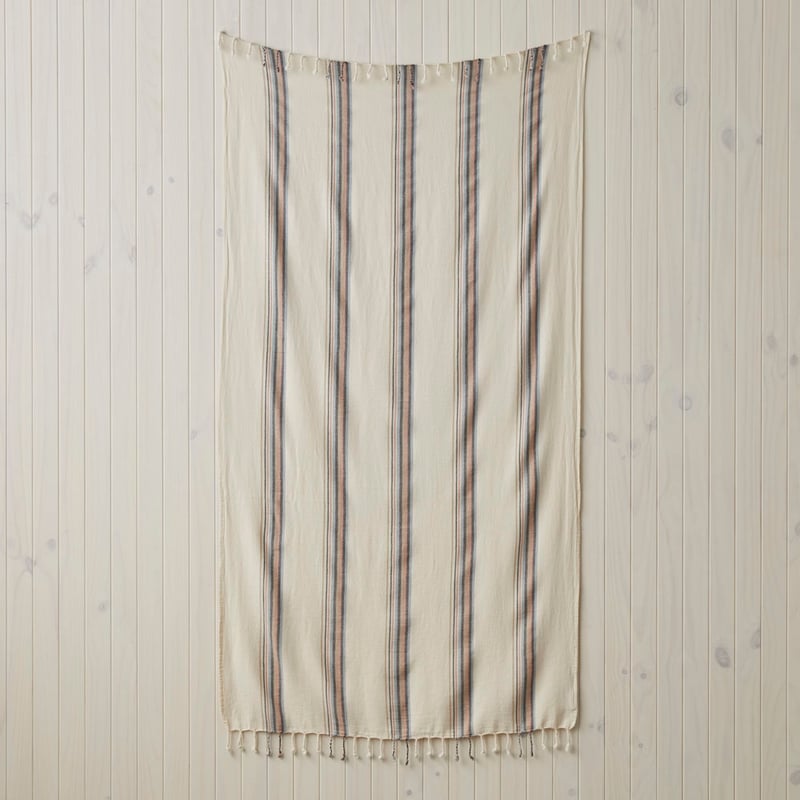 European Nougat Multi Stripe Turkish Peshtemal Beach Towel