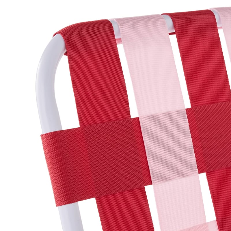 Pink & Red Beach Strap Woven Chair