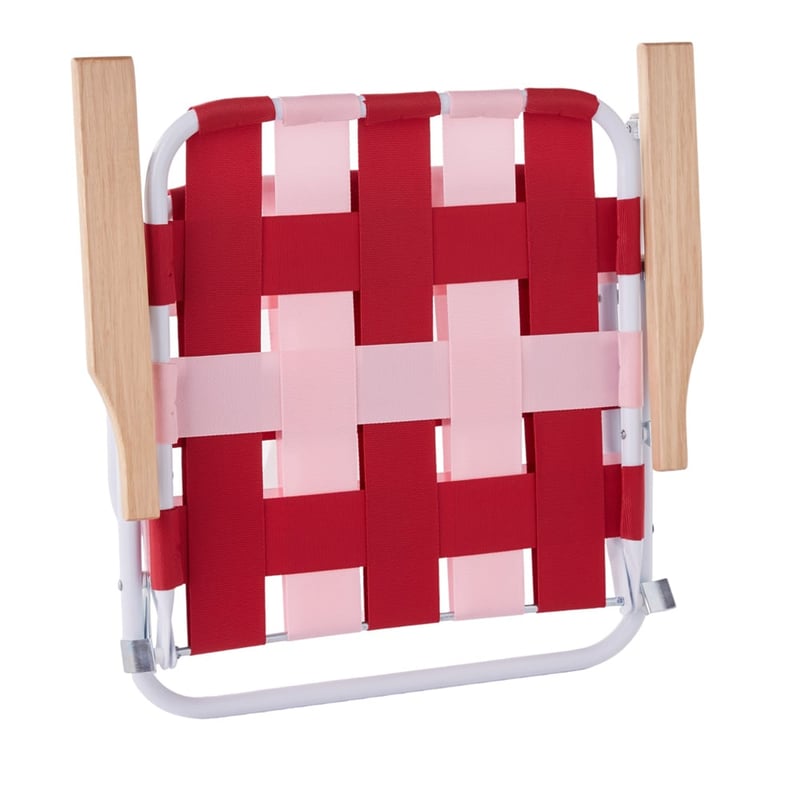 Pink & Red Beach Strap Woven Chair