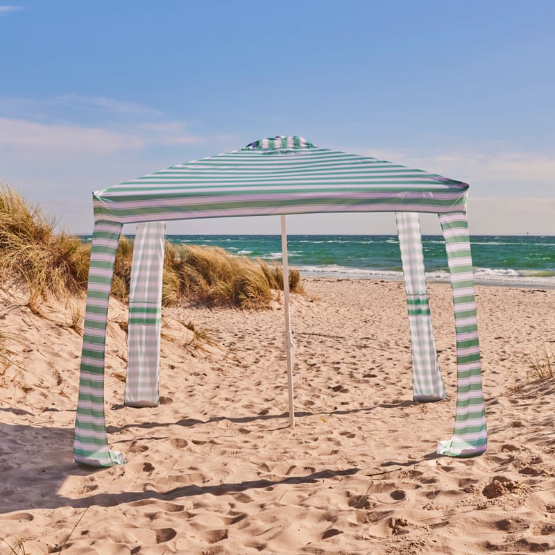 Evergreen Stripe Beach Cabana