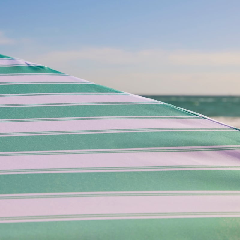 Evergreen Stripe Beach Cabana