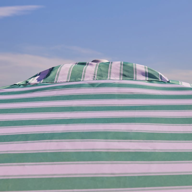 Evergreen Stripe Beach Cabana
