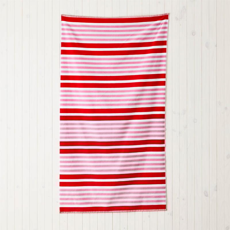 Sea Stripe Red Sand Free Beach Towel