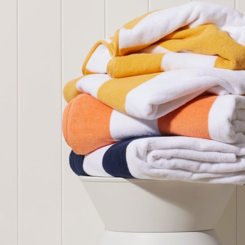 Navy & White Beach Lounger Towel