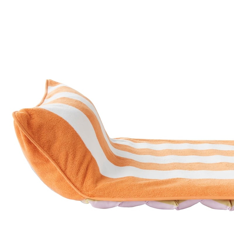 Apricot & White Beach Lounger Towel