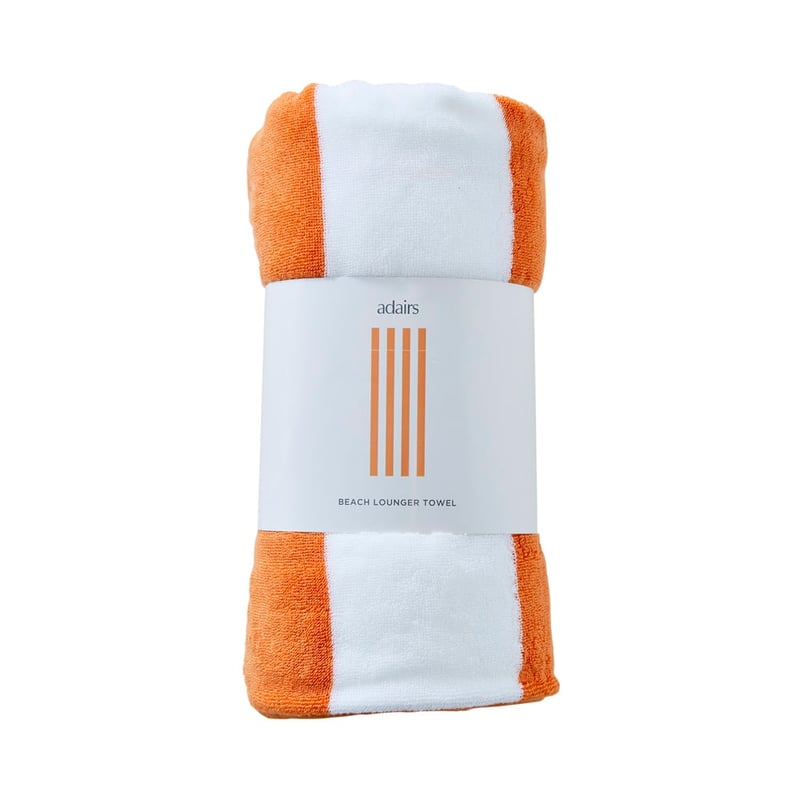 Apricot & White Beach Lounger Towel