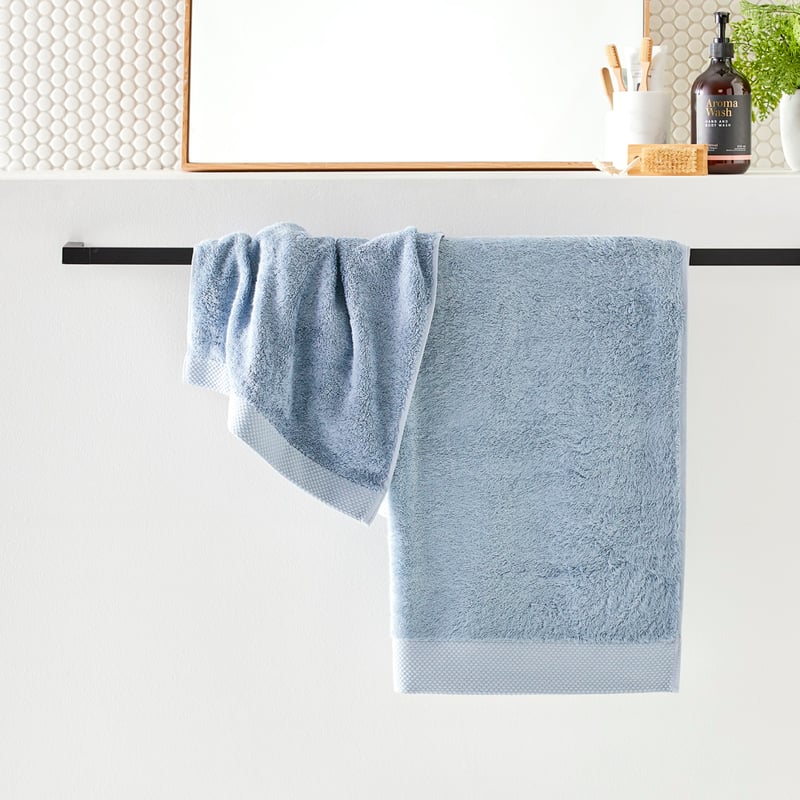 Navara French Blue Solid Cotton Bamboo Towel Range