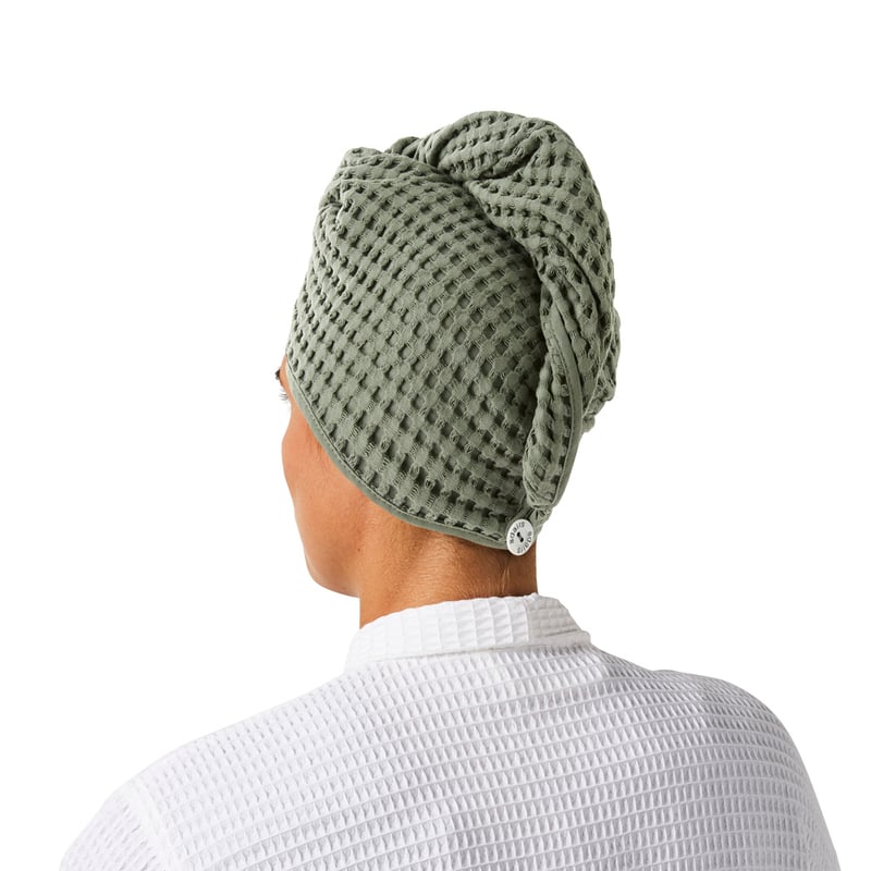 European Fern Waffle Hair Towel Wrap