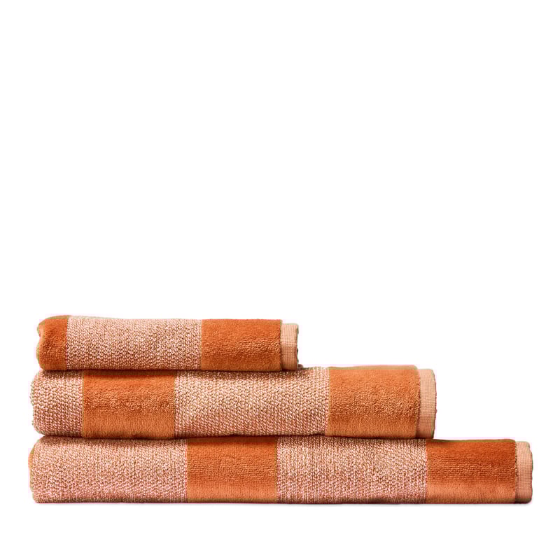 Indiana Chestnut Velour Stripe Towel Range
