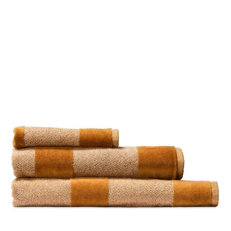 Indiana Ginger Velour Stripe Towel Range