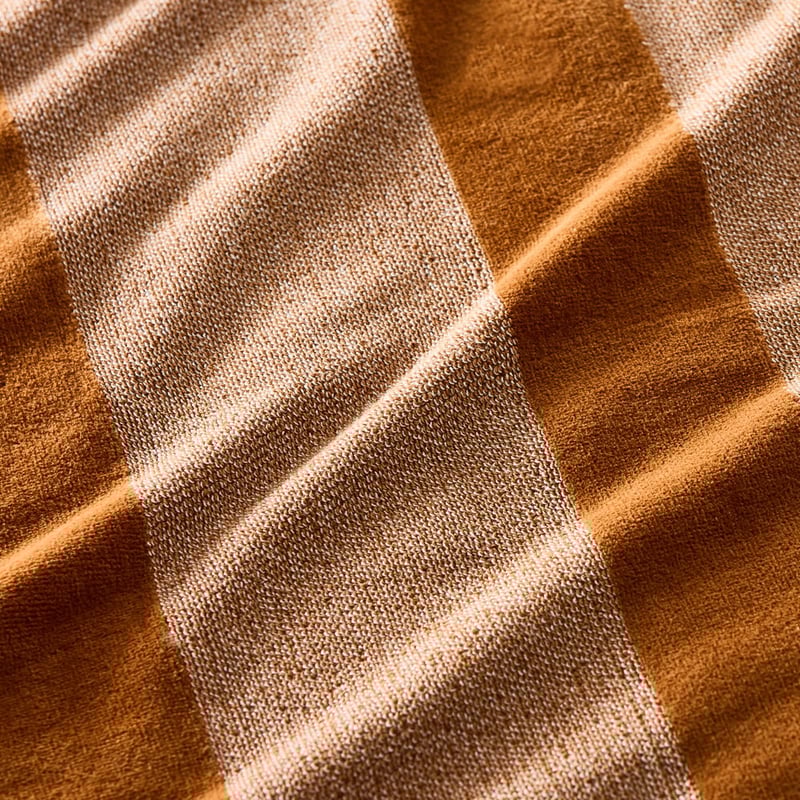 Indiana Ginger Velour Stripe Towel Range