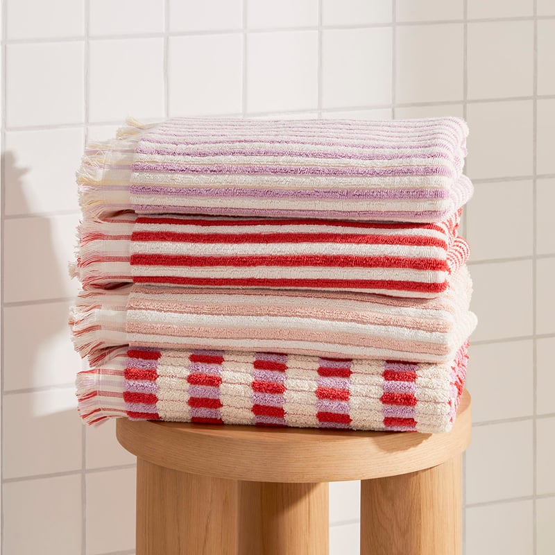 European Willow Strawberry Multi Turkish Cotton Towel Range