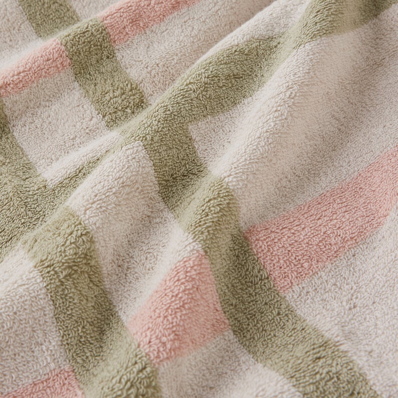 Dylon Nude Pink Multi Stripe Check Towel Range