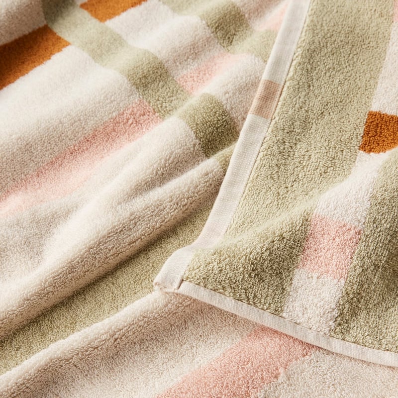 Dylon Nude Pink Multi Stripe Check Towel Range