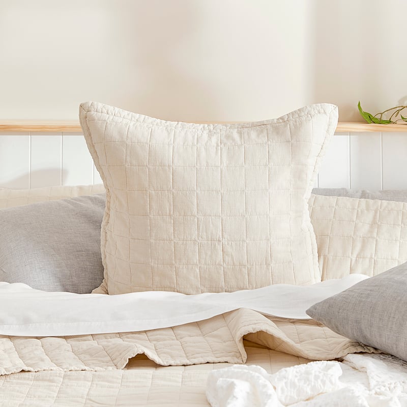 Mosman Sand Stripe Quilted Pillowcases