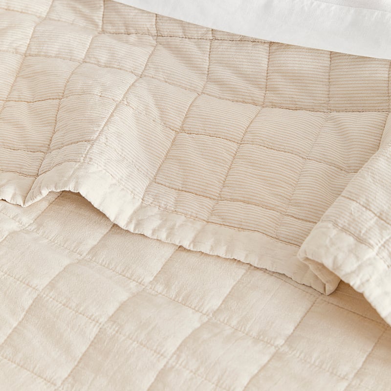 Mosman Sand Stripe Quilted Pillowcases
