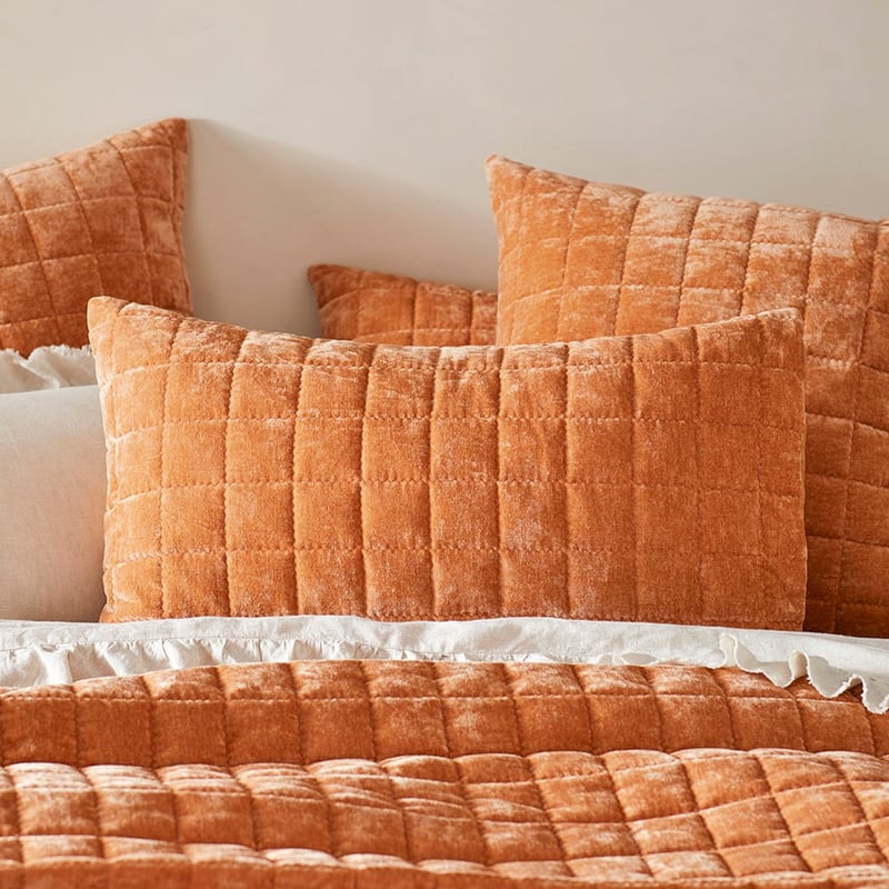 Dylan Cinnamon Velvet Quilted Coverlet Separates