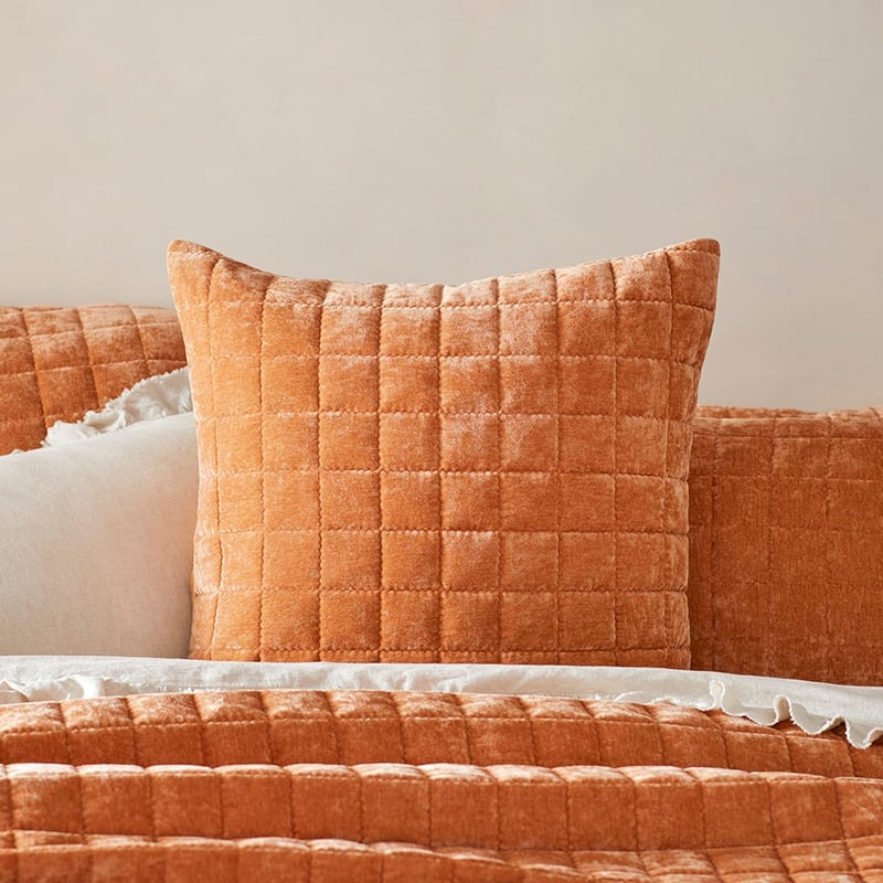 Dylan Cinnamon Velvet Quilted Coverlet Separates