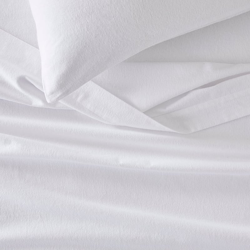 Flannelette White Plain Dye Sheet Set
