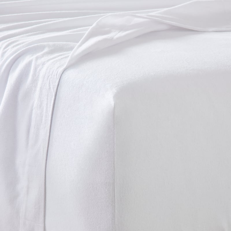 Flannelette White Plain Dye Sheet Set