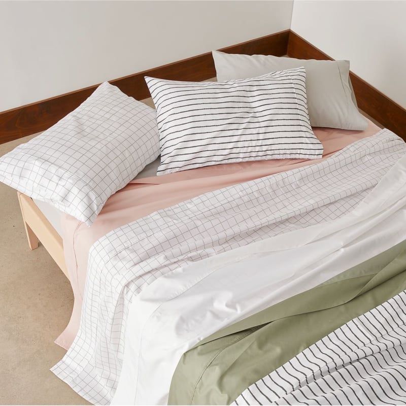 1500TC Brooklyn Printed Silver Grid Sheet Set