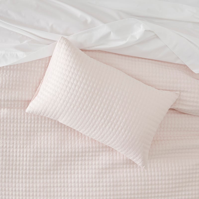 Cross Stitch Pink Quilted Quilt Cover Set