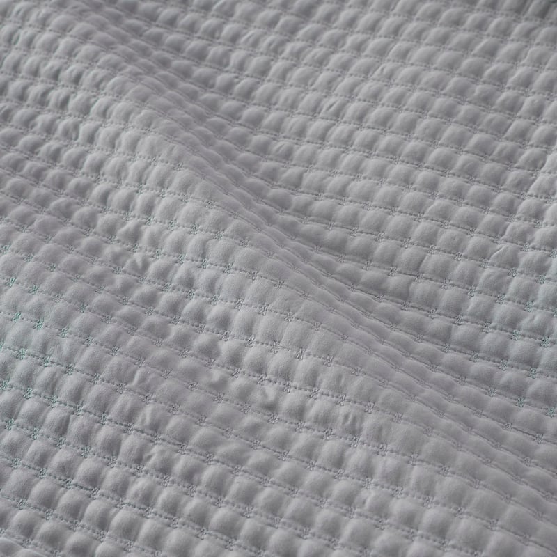 Cross Stitch Charcoal Quilted Coverlet Set