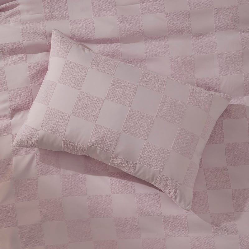 Checkerboard Lilac Quilt Cover Set