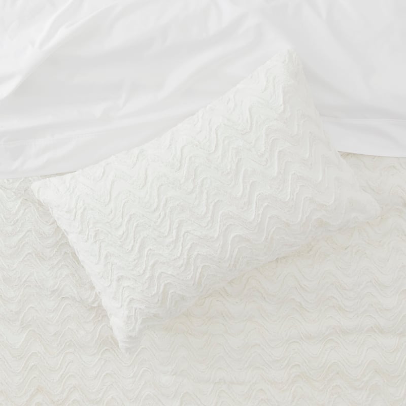 Wave Natural Fur Quilt Cover Set