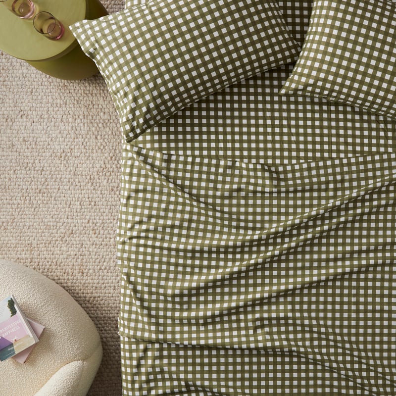 Multi Check Printed Percale Sheet Set