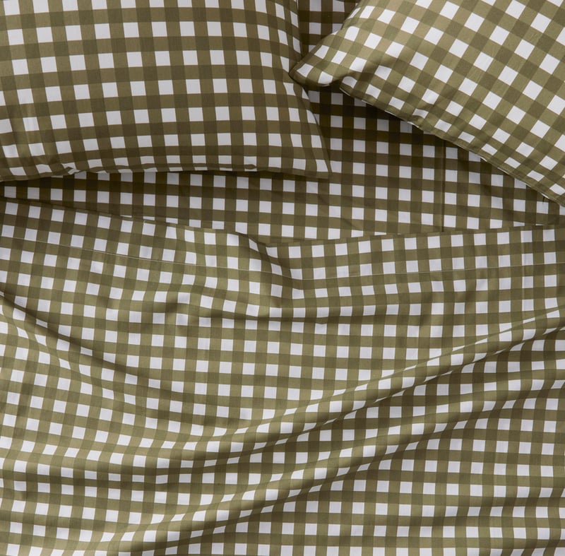 Multi Check Printed Percale Sheet Set