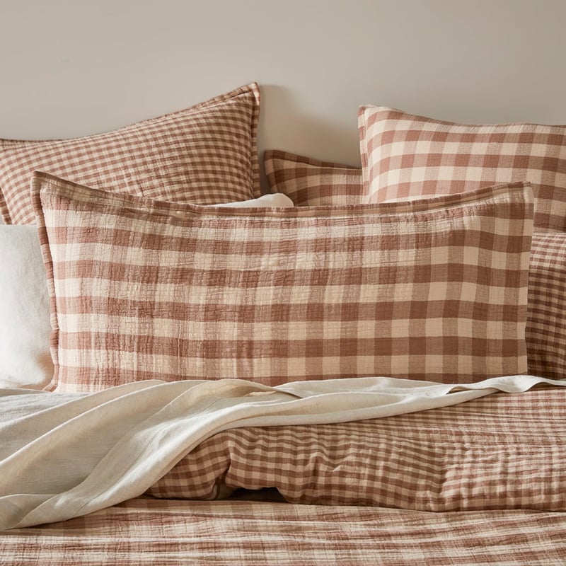 New York Cappuccino Check Pillowcases