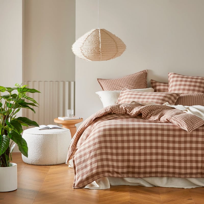 New York Cappuccino Check Pillowcases