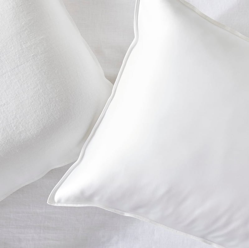Vintage Washed Linen Silk White Pillowcase Pair