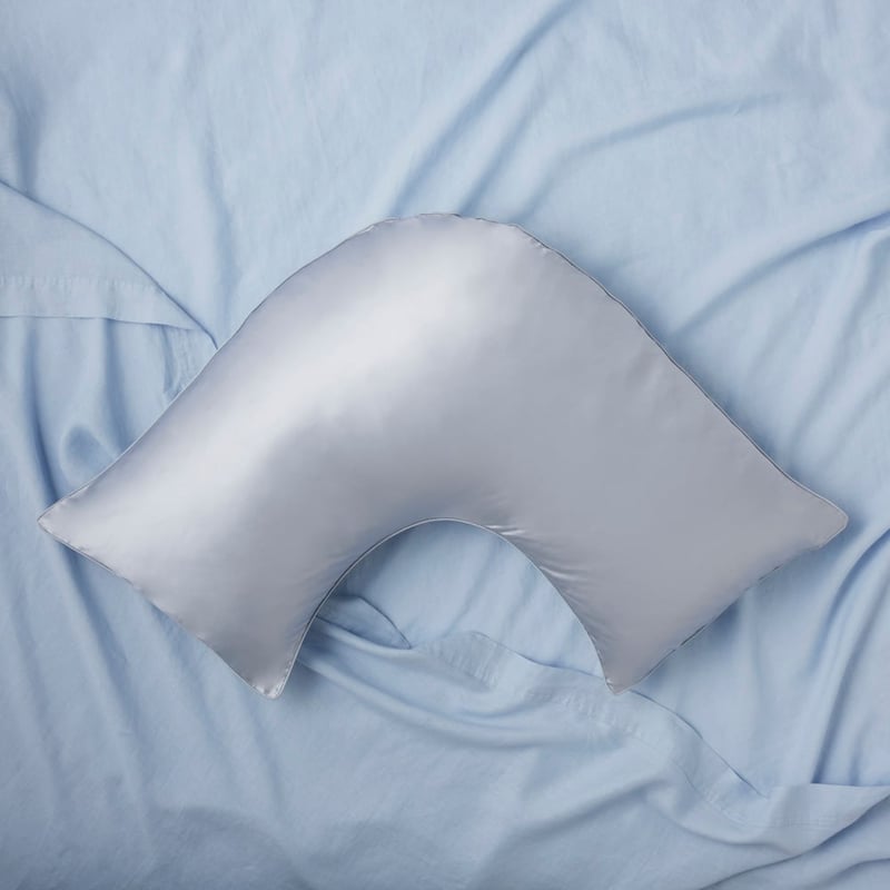 Pure Silk Soft Blue U Shape Pillowcase